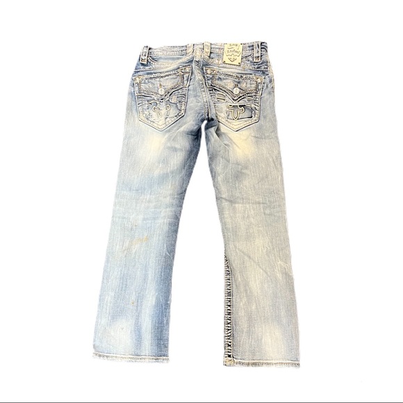 Rock Revival Chester Relaxed Straight Leg Jeans Distressed Size 32 waist - Picture 2 of 16